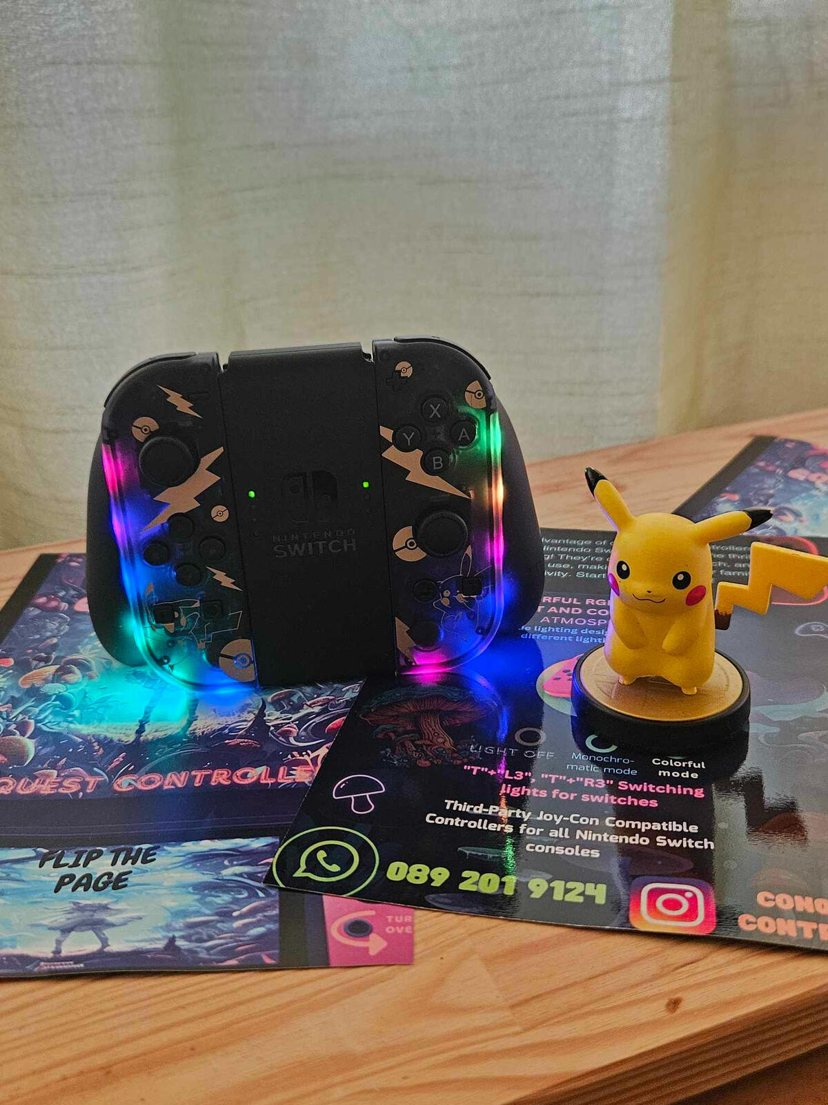 Custom Red & Blue LED Joy-Cons for Nintendo Switch, Conquest Controllers Irelad