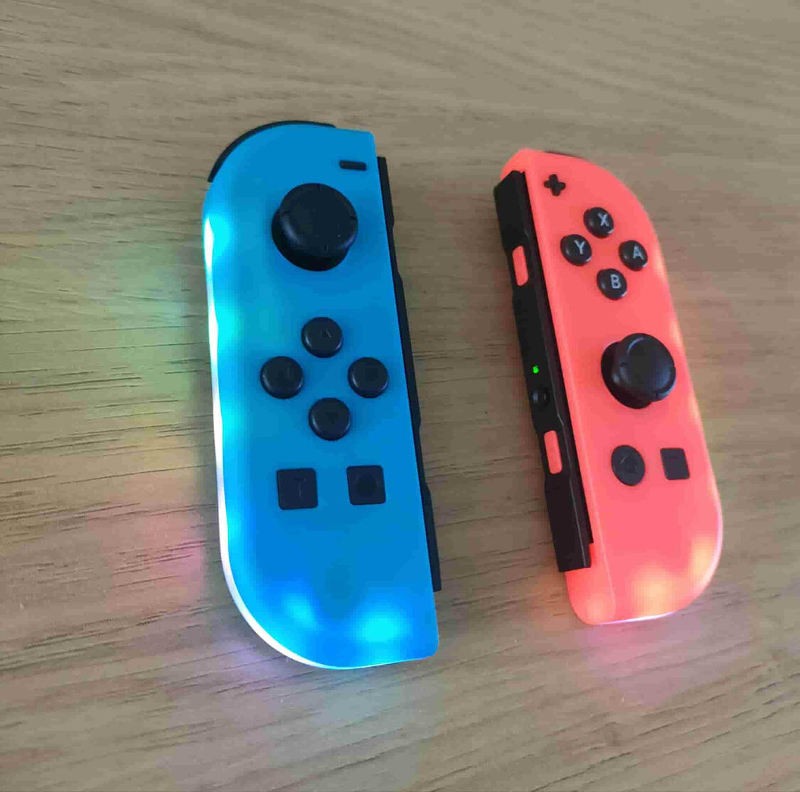 Red & Blue Joy-Con Controllers – Custom LED for Switch (Ireland) Custom red and blue LED Joy-Con controllers for Nintendo Switch, available in Ireland